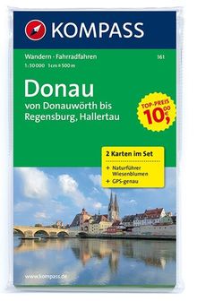 161 Donau - von Donauwörth bis Regensburg (2 Karten) 1:50.000, KOMPASS Wanderkarten-Set