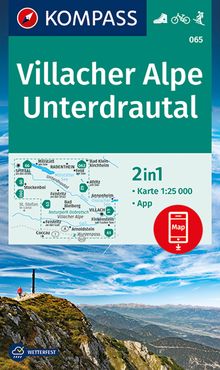 065 Villacher Alpe, Unterdrautal 1:25.000, KOMPASS Wanderkarte