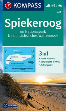 732 Spiekeroog im Nationalpark NIedersächsisches Wattenmeer 1:15.000, KOMPASS Wanderkarte