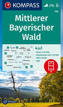 196 Mittlerer Bayerischer Wald 1:50.000, KOMPASS Wanderkarte