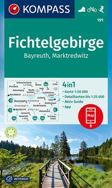 191 Fichtelgebirge, Bayreuth, Marktredwitz 1:50.000, KOMPASS Wanderkarte