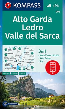096 Alto Garda, Ledro, Valle del Sarca 1:25.000, KOMPASS Wanderkarte