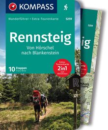 Rennsteig, 10 Etappen mit Extra-Tourenkarte, KOMPASS Wanderführer