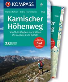 Karnischer Höhenweg, Von Thörl-Maglern nach Sillian, Mit Varianten und Gipfeln, 28 Touren mit Extra-Tourenkarte, MAIRDUMONT: KOMPASS Wanderführer