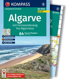 Algarve mit Fernwanderweg Via Algarviana, 64 Touren / Etappen mit Extra-Tourenkarte, MAIRDUMONT: KOMPASS Wanderführer