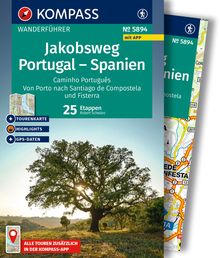Jakobsweg Portugal - Spanien, 25 Etappen mit Extra-Tourenkarte, MAIRDUMONT: KOMPASS Wanderführer