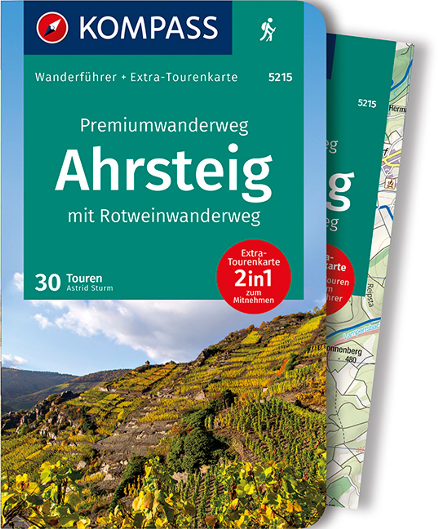 MAIRDUMONT Premiumwanderweg Ahrsteig mit Rotweinwanderweg, 30 Touren/Etappen mit Extra-Tourenkarte