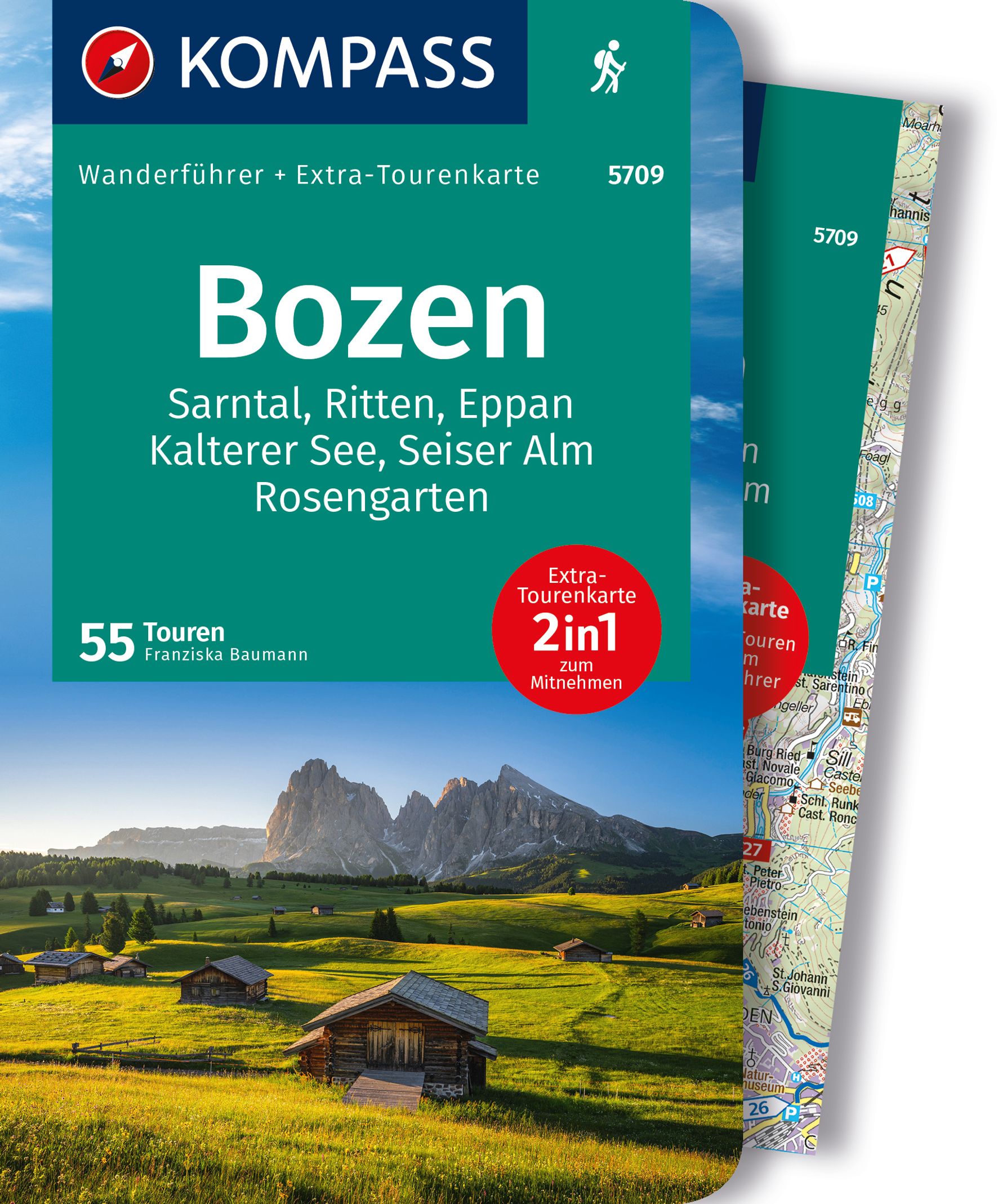 MAIRDUMONT Bozen, Sarntal, Ritten, Eppan, Kalterer See, Seiser Alm, Rosengarten, 55 Touren mit Extra-Tourenkarte