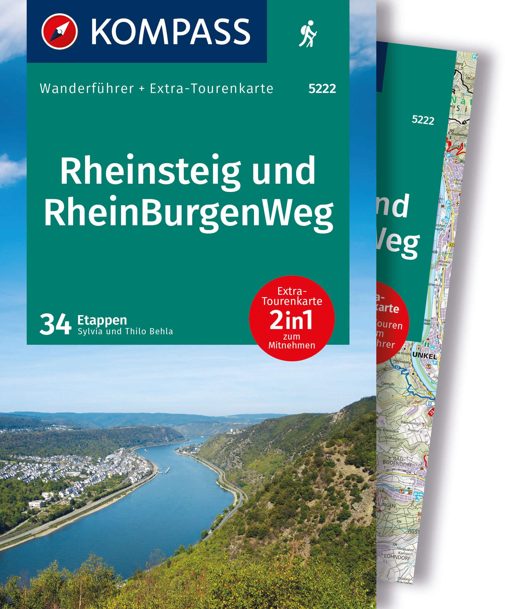 MAIRDUMONT Rheinsteig RheinBurgenWeg, 34 Etappen mit Extra-Tourenkarte