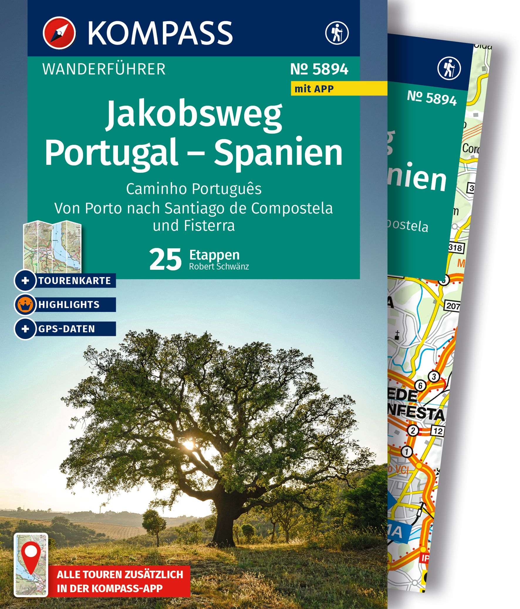 MAIRDUMONT Jakobsweg Portugal - Spanien, 25 Etappen mit Extra-Tourenkarte