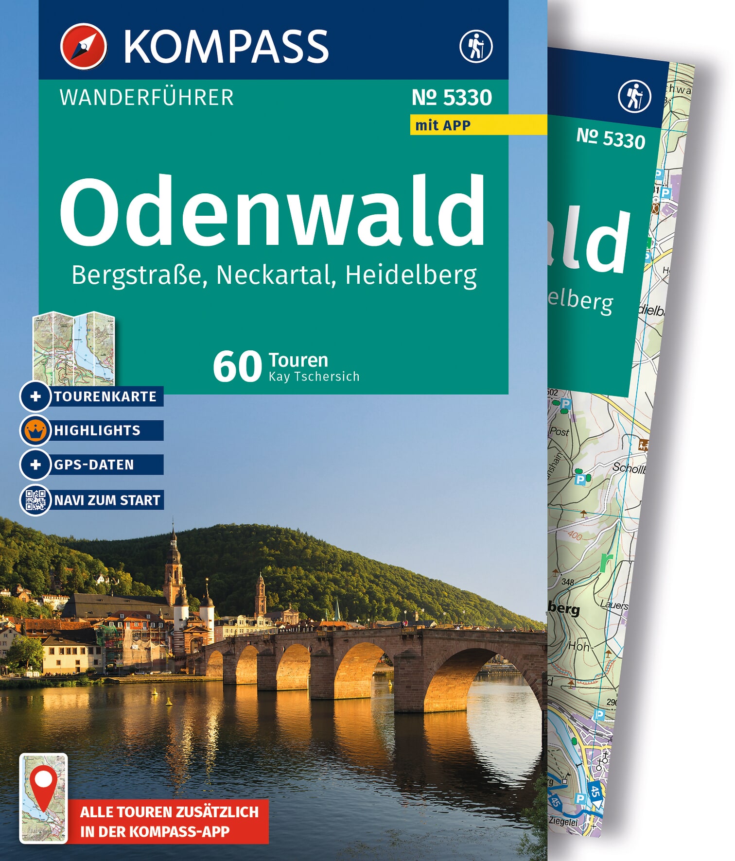 MAIRDUMONT Odenwald, Bergstraße, Neckartal, Heidelberg, 60 Touren mit Extra-Tourenkarte